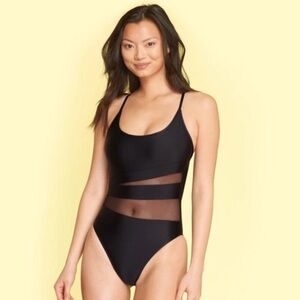 Summersalt Black Mesh One Piece Swimsuit 6